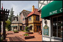 Court with half-timbered buildings. Solvang, California, USA ( color)