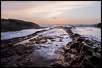 Rocky rib at sunset, Montana de Oro State Park. Morro Bay, USA ( color)