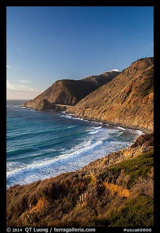 Cove and bridge in late afternoon. Big Sur, California, USA (color)