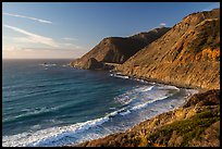 Cove lighted by setting sun. Big Sur, California, USA ( color)