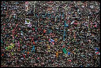 Detail of wall with accumulation of used bubble gum. California, USA ( color)