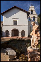 Statue and Mission San Juan Bautista. San Juan Bautista, California, USA ( color)