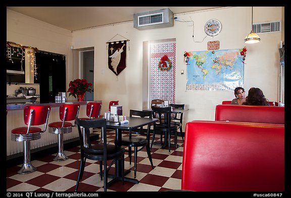 Dinner. San Juan Bautista, California, USA (color)