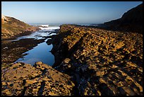 Rock rib, early morning, Spooners Cove, Montana de Oro State Park. Morro Bay, USA ( color)