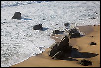 Surf, rock, and beach, Garrapata state park. Big Sur, California, USA ( color)