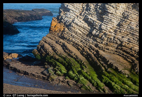 Stratified rock, Montana de Oro State Park. Morro Bay, USA (color)