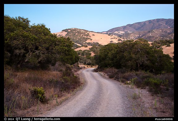 Road and hills at dusk. California, USA (color)