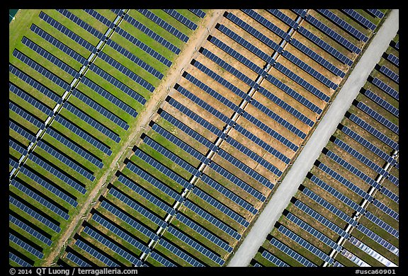 Aerial view of photovoltaic power station. San Jose, California, USA (color)