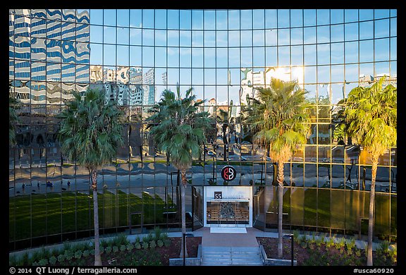 Aerial view of 55 Almaden building facace. San Jose, California, USA (color)