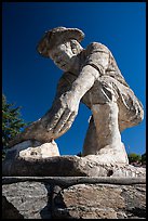 Statue of Claude Chana commemorating California gold rush, Auburn. Califoxrnia, USA ( color)