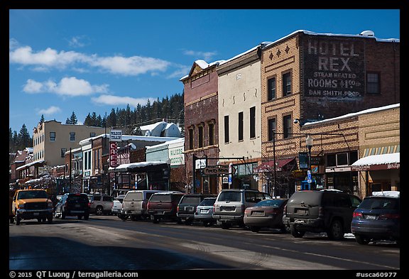 Main street in winter, Truckee. California, USA (color)