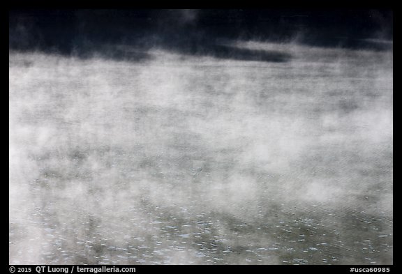 Mist rising from lake, Jenkinson Lake. California, USA (color)