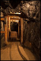 Tracks and car for ore removal, Gold Bug Mine, Placerville. California, USA ( color)