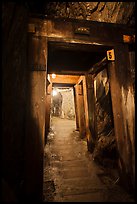 El Dorado Mine gallery with wooden beams, Gold Bug Mine, Placerville. California, USA ( color)