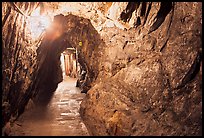 Mine gallery carved in rock, Gold Bug Mine, Placerville. California, USA ( color)