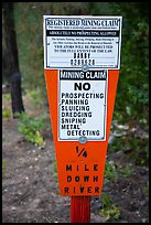 Registered mining claim sign, El Dorado County. California, USA ( color)