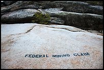 Federal Mining Claim painted on rocks, El Dorado County. California, USA ( color)