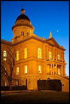 Placer County Courthouse and crescent moon, Auburn. Califoxrnia, USA ( color)