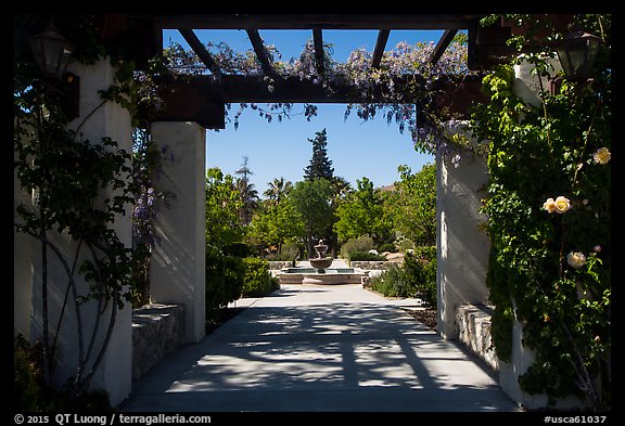 Entrance to memorial garden, Cesar Chavez National Monument, Keene. California, USA (color)
