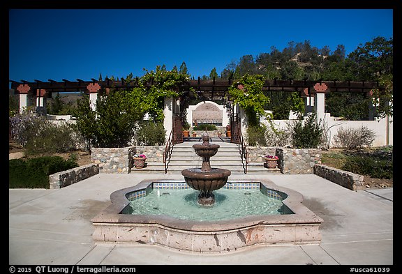 Memorial garden, La Paz, Cesar Chavez National Monument, Keene. California, USA (color)