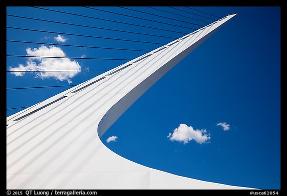 Spar and cables, Sundial Bridge, Redding. California, USA (color)