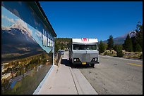 Mural and Mount Shasta, Weed. California, USA