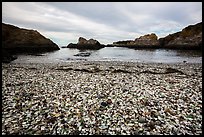 Beach covered with seaglass. Fort Bragg, California, USA ( color)