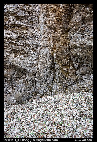 Seaglass and rock. Fort Bragg, California, USA (color)