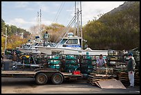 Dry harbor and crab traps. California, USA ( color)