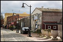 Cobblestone street in downtown. Petaluma, California, USA ( color)