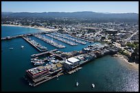 Aerial view of harbor and downtown. Monterey, California, USA ( color)