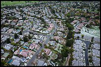 Aerial view of Meadowlands and Villages after hailstorm. San Jose, California, USA ( color)