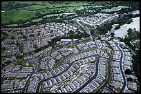 Aerial view of Villages with hail. San Jose, California, USA ( color)