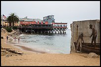 Beach near Cannery Row on cloudy day. Monterey, California, USA ( color)