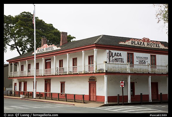 Plaza Hotel. San Juan Bautista, California, USA (color)