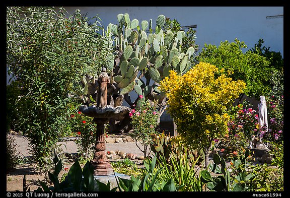 Courtyard, Mission San Juan. San Juan Bautista, California, USA (color)