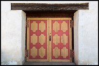 Decorated wooden door, Mission San Miguel. California, USA ( color)