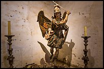 Statue of archangel San Miguel slaying dragon. California, USA ( color)