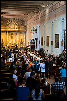 Church interior during festival, Mission San Miguel. California, USA ( color)