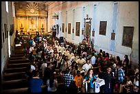 Festival procession in Mission San Miguel church. California, USA ( color)