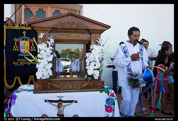 Senor de los Milagros altar, Mission San Miguel. California, USA (color)