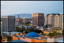 San Jose skyline at dusk with landmark downtown buildings. San Jose, California, USA ( color)