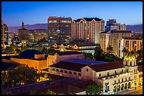 City National Civic and city skyline at night. San Jose, California, USA ( color)