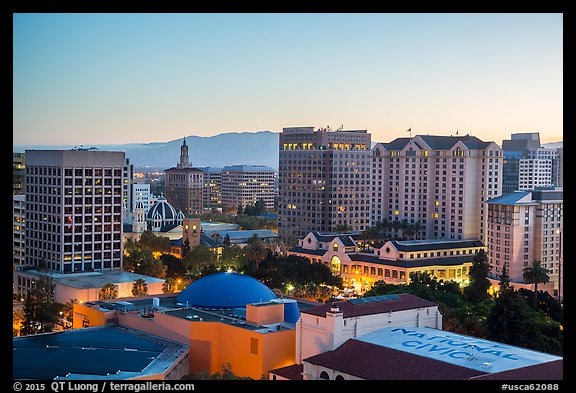 San Jose skyline at dawn. San Jose, California, USA (color)