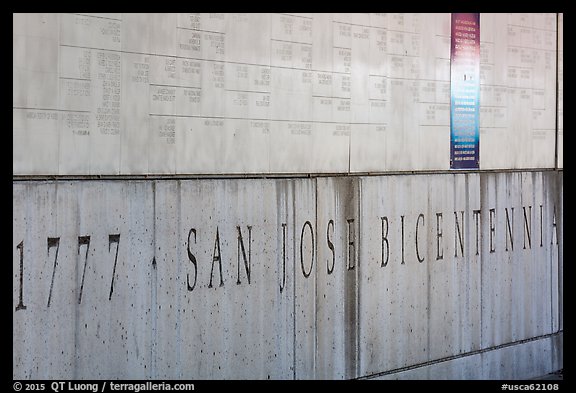 Detail of Bicentennial monument. San Jose, California, USA (color)