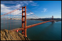 Golden Gate Bridge from Battery Spencer, afternoon. San Francisco, California, USA ( color)