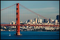 Golden Gate Bridge and San Francisco skyline. San Francisco, California, USA ( color)