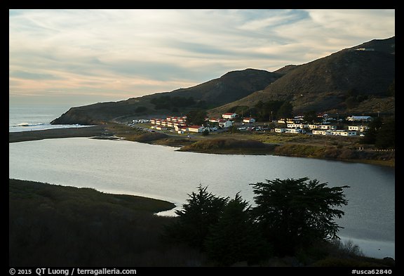Fort Cronkhite across Rodeo Lagoon. California, USA (color)