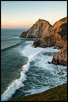 Surf, Devils slide, sunset. San Mateo County, California, USA ( color)