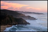 Coastline and Montara, sunset. San Mateo County, California, USA ( color)